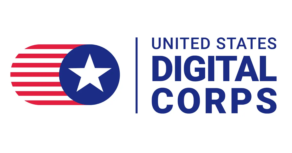 The red-white-and-blue themed logo for the U.S. Digital Corps.